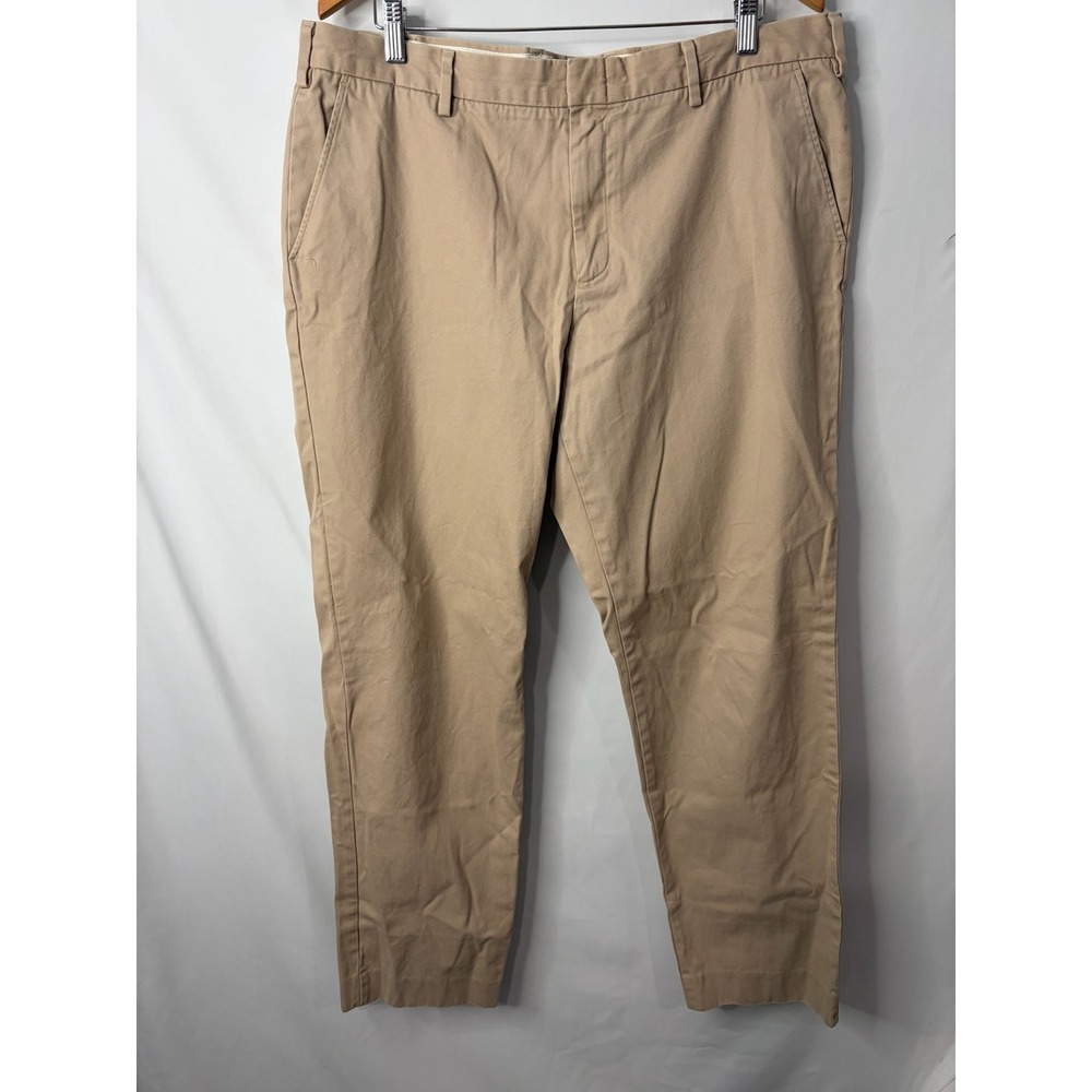 J Crew Bowery Slim Fit Khaki Chino Pants Mens 38x32 Tan Cotton Twill Slacks